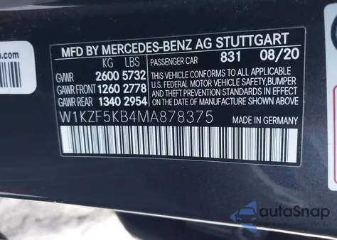 2021 Mercedes-Benz E 450 4Matic from USA, damaged, VIN W1KZF5KB4MA878375